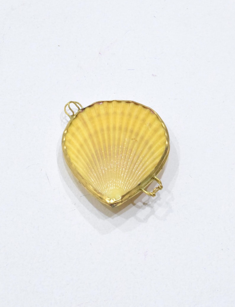 Purses Shell Assorted Colored Shell Pill Box Trinket Coin Purse Yellow