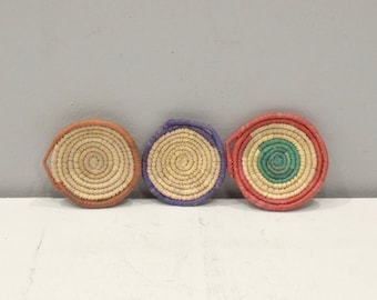 African Basket Botswana Natural Food Basket Set of 3