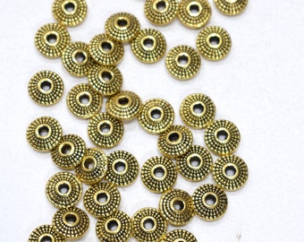 Beads Chinese Brass Round Flat Beads 9mm