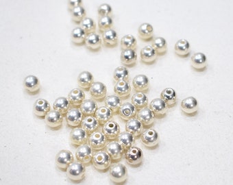 Beads Bright Silver Round Beads 10mm