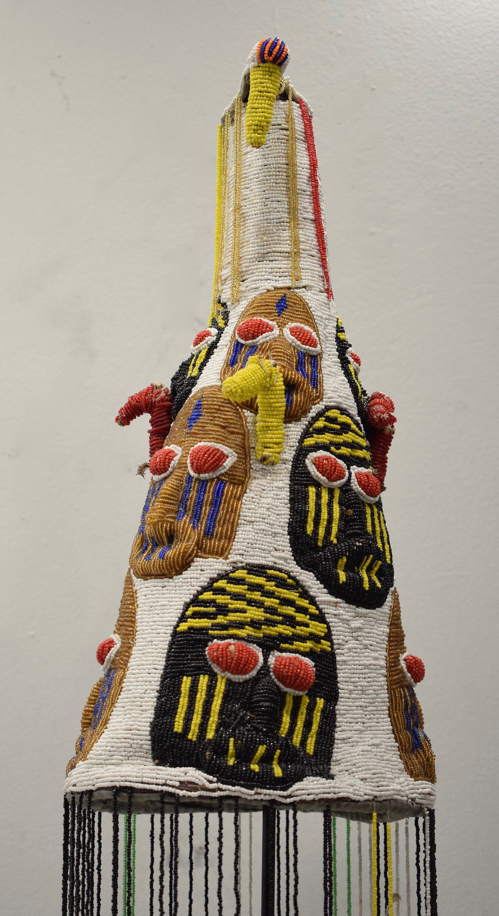 African Yoruba Beaded Crown Beaded Birds Nigeria Beaded Yoruba Crown