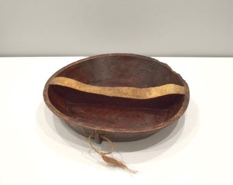 Ethiopian Gurage Wood Meat Cutting Bowl