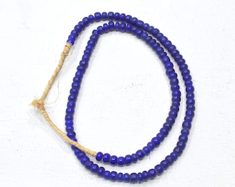 African Blue White Heart Beads
