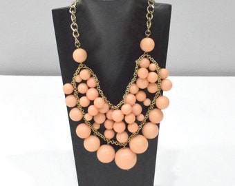 Pink Bubble Gold Necklace