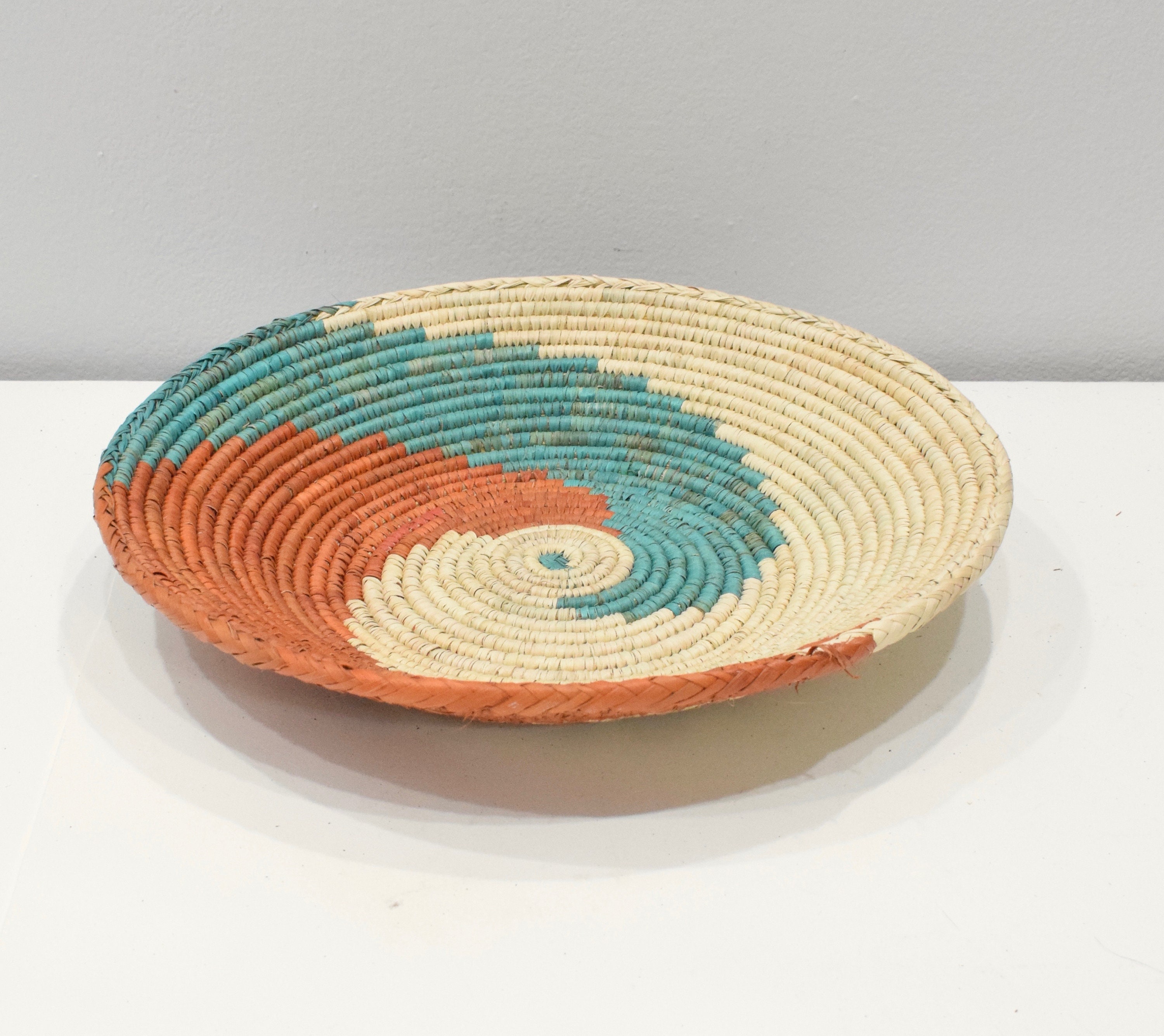 African Basket Botswana Natural Colors South Africa Woven Palm Food Basket