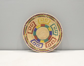 African Basket Botswana Natural Colors South Africa Woven Palm Food Basket