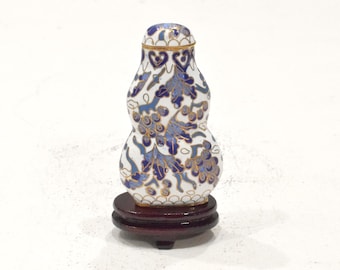 Chinese Cloisonne' Flower Vase on Wooden Stand
