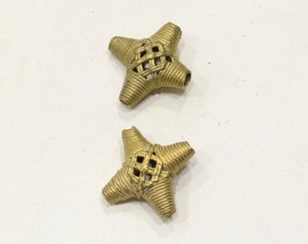 Beads African Brass  Wrapped Cross Beads