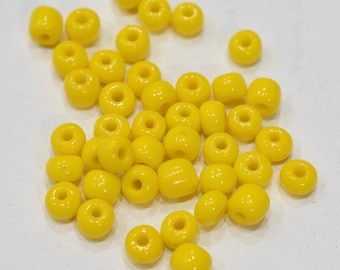 Beads Yellow Glass Pony Beads 8mm