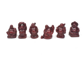 Happy Buddha Statues Resin Set of 6