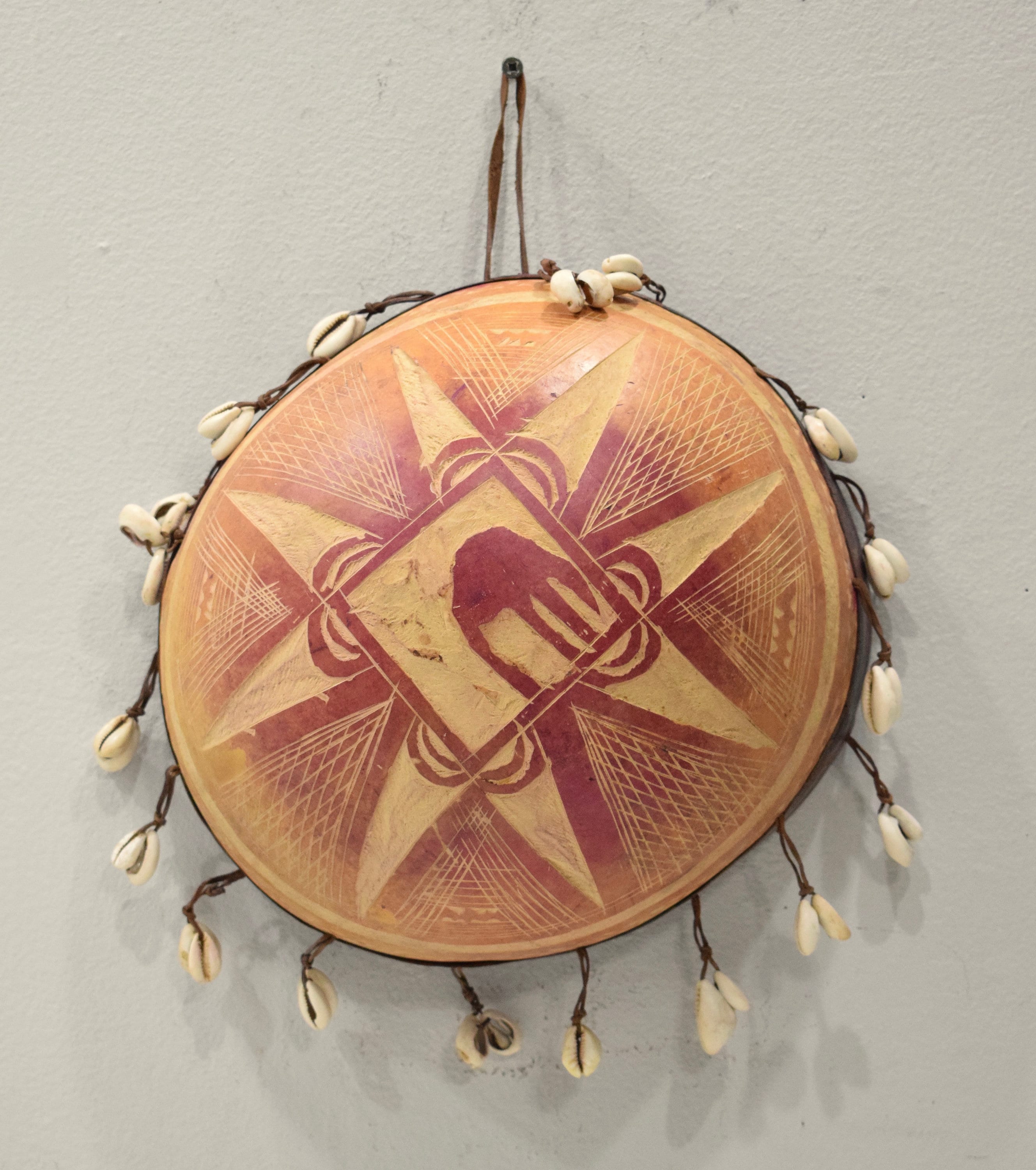 African Gourd Rattle Cowrie Shells Musical Burkina Faso