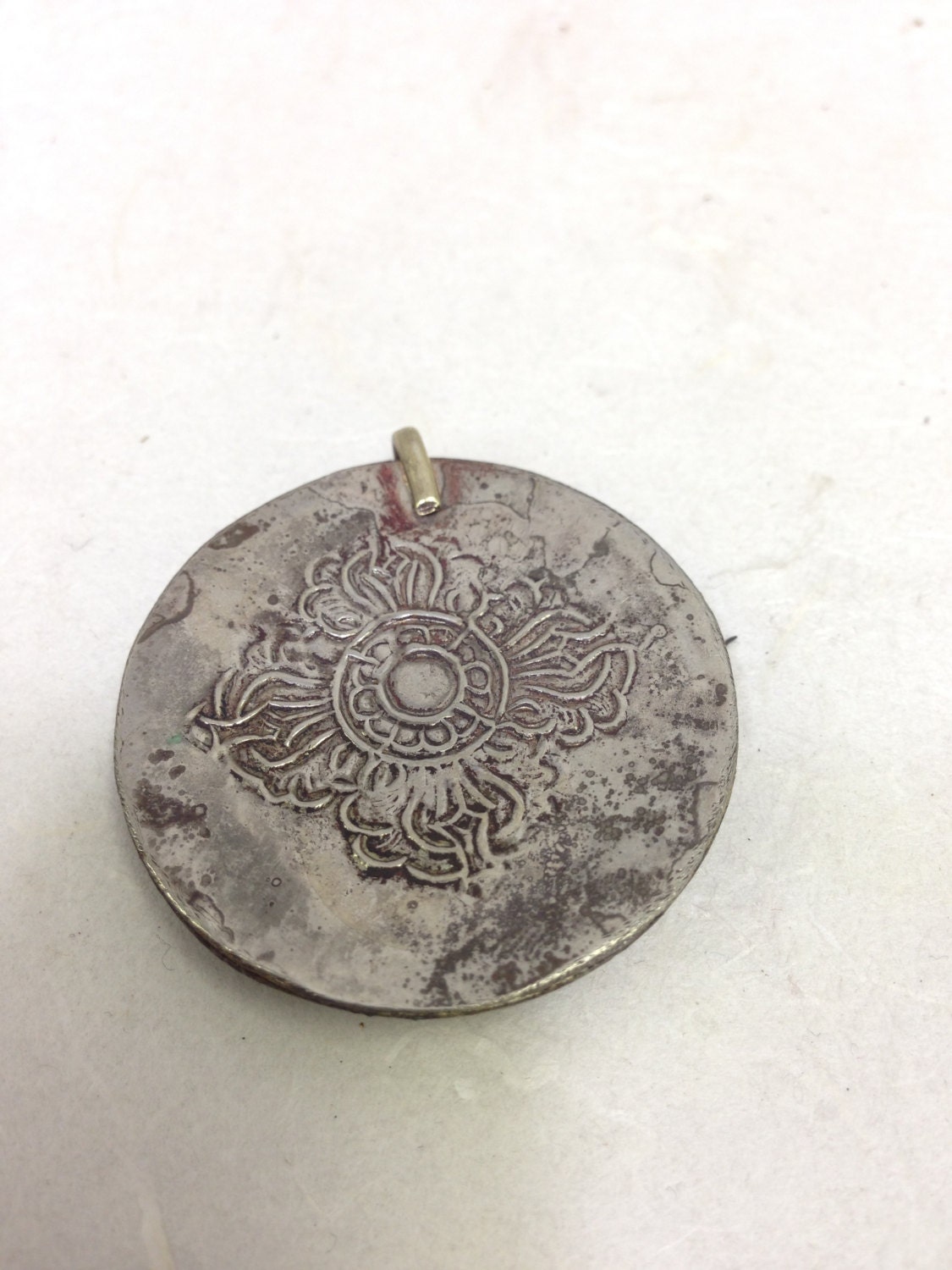 Pendant Tibetan Silver Om Mandala Pendant