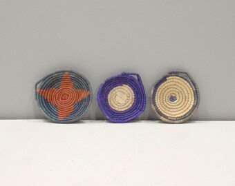 African Basket Botswana Natural Colors Food Basket Set of 3