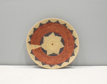 African Basket Botswana Natural Colors South Africa Woven Palm Food Basket