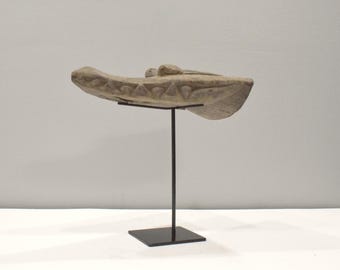 Papua New Guinea Crocodile Wood Canoe Prow Latmul Tribe Sepik River