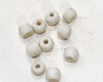 Beads African Old White Turkana Beads 9-15mm