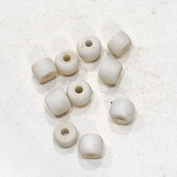 Beads African Old White Turkana Beads 9-15mm
