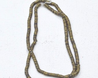 African Bead Old Brass Heishi Bead Strand