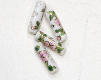 Beads Chinese White Porcelain Tube 22mm