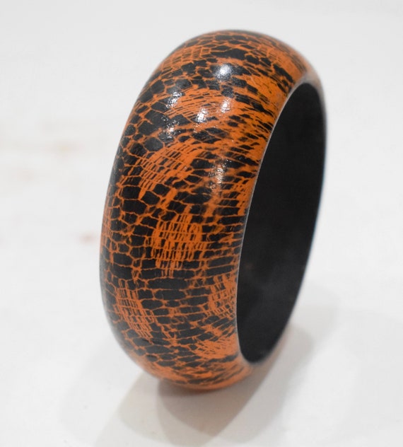 Bracelets Painted Wood  Snake Pattern Bangle Brac… - image 2