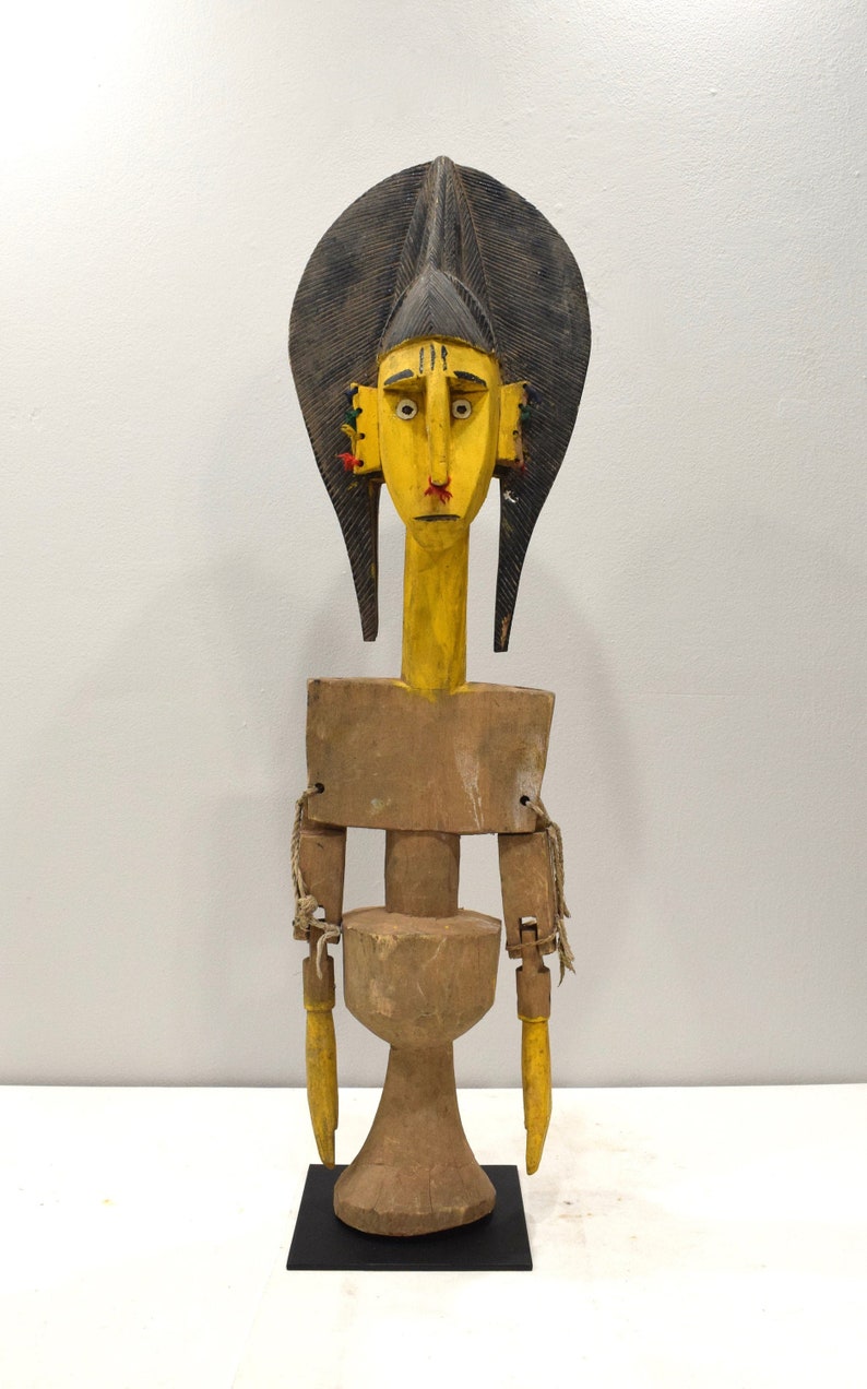 African Mask Bozoa Marionette Puppet image 1