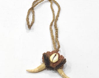 Papua New Guinea Tooth Kaminabit Village Status Necklace