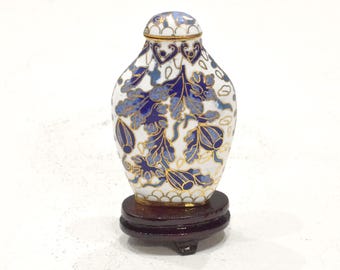 Chinese Cloisonne' Flower Vase on Wooden Stand