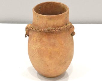 African Turkana Wood Meat Jar Kenya