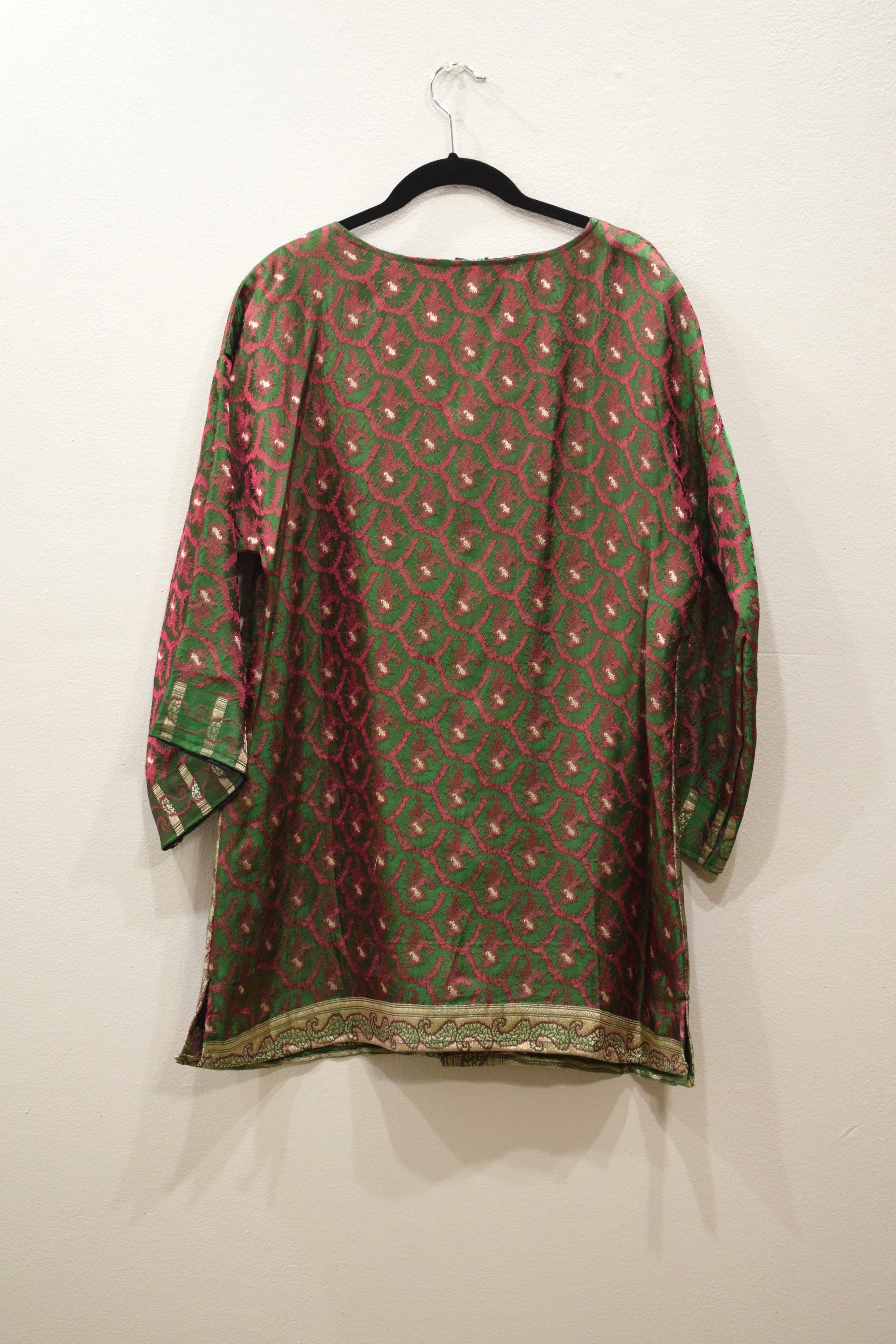 Jacket Silk Red Green Brocade Jacket