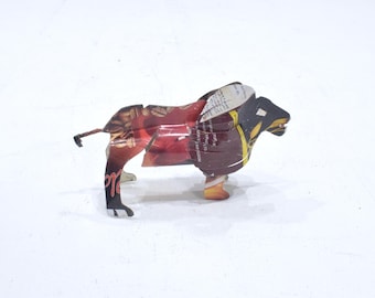 African Folk Art Toy Lion Recycled Tin Can Tanzania