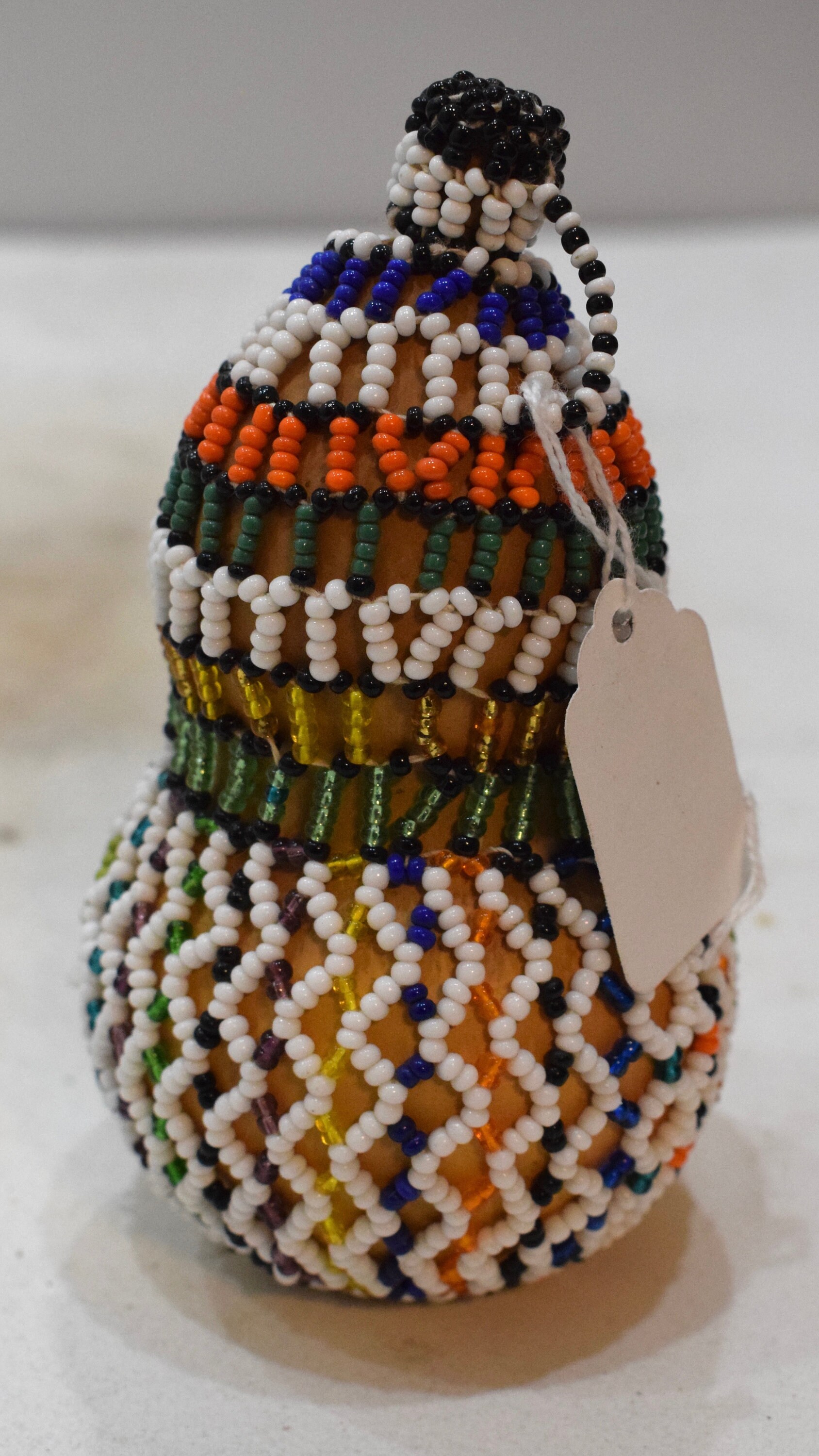 African Zulu Beaded Snuff Gourd South Africa Handmade Beaded Gourd