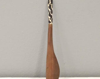 African Wood Bead Handle Butter Knife