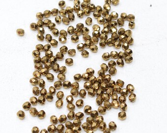 Beads Bronze Fire Polish Faceted Beads 4-8mm