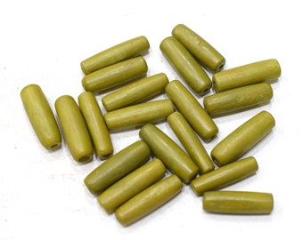 Beads Indonesian Dyed Green Bone 15mm