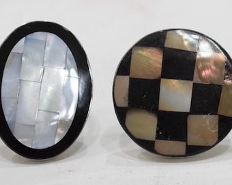 Ring 2 Inlaid Mother of Pearl Adjustable Rings Indonesia
