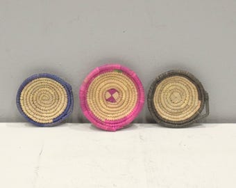 African Basket Botswana Natural Food Basket Set of 3