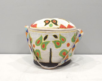 African Yorbua Tribe Beaded Basket Nigeria