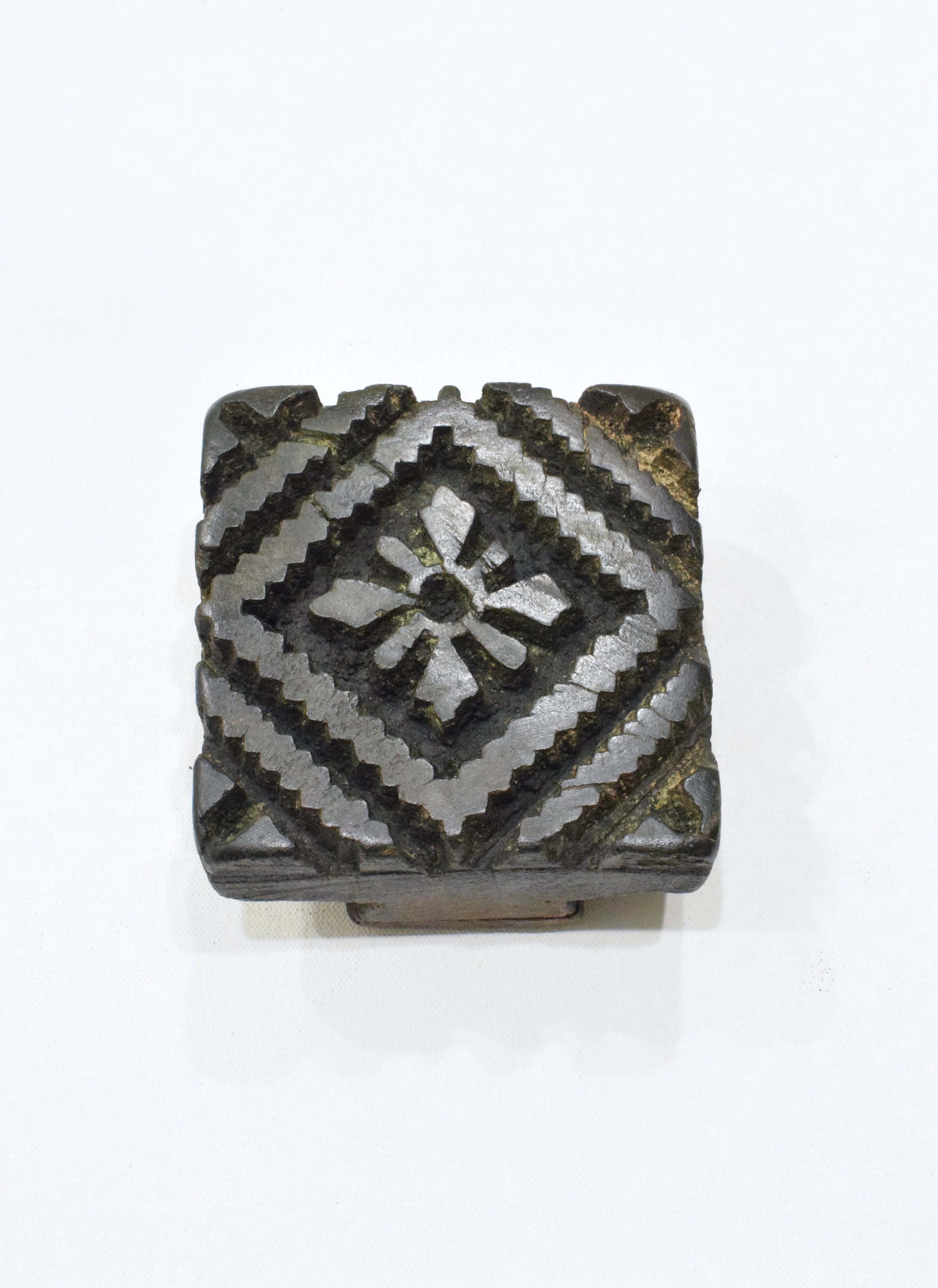 India Wood Block Ink Stamp Hand Carved Design