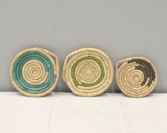 African Basket Botswana Natural Food Basket Set of 3