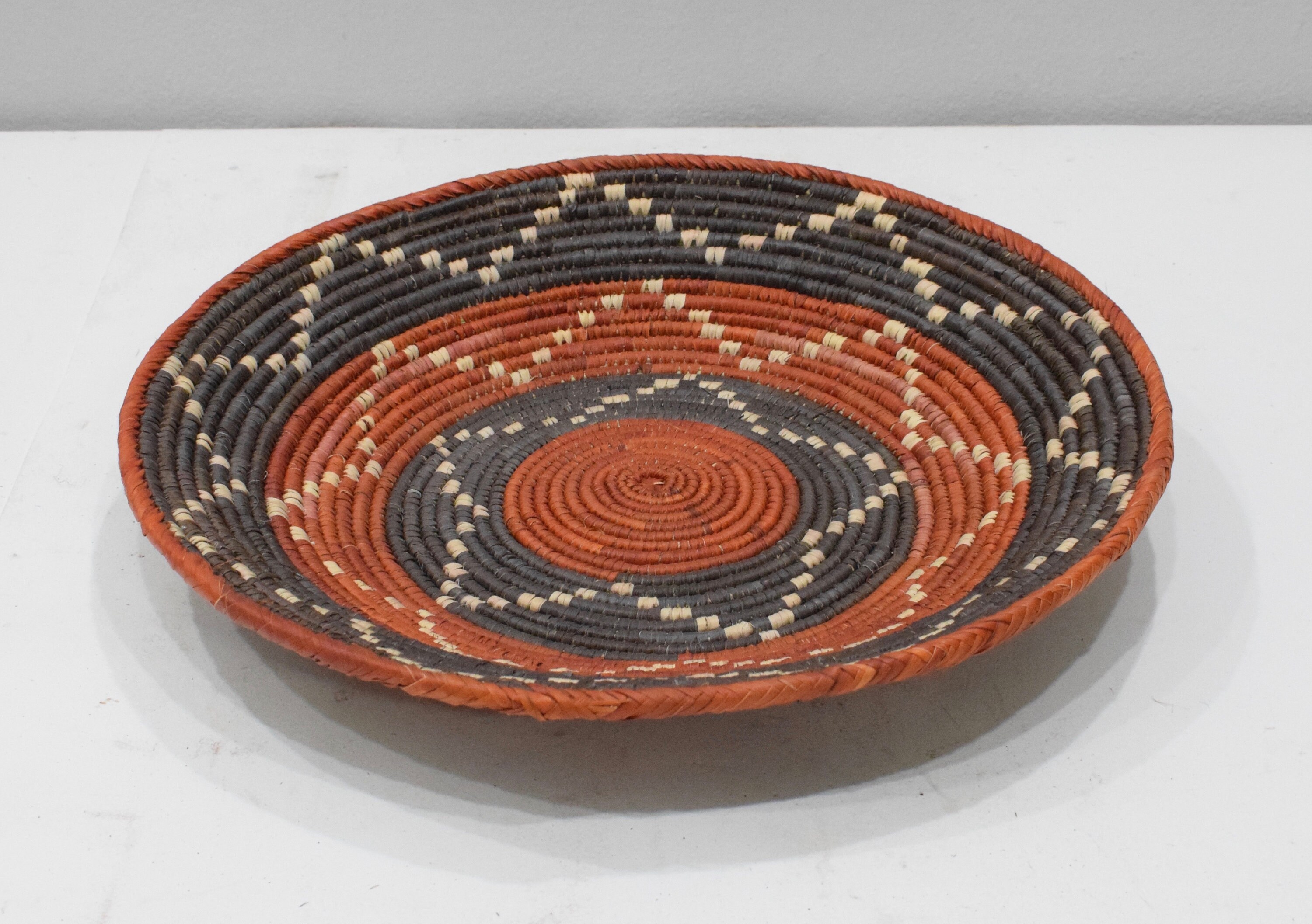 African Basket Botswana Natural Colors South Africa Woven Palm Food Basket