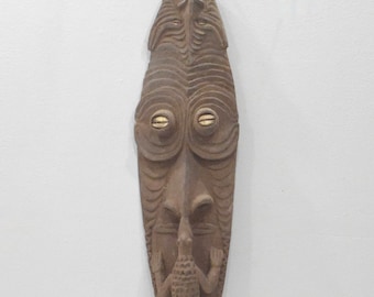Papua New Guinea Mask Kandingai Village Face Croc Carving Mask