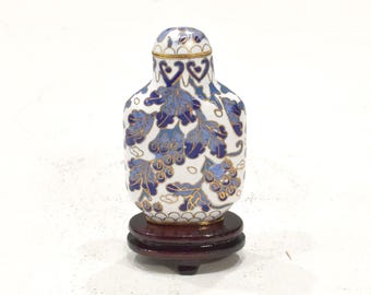 Chinese Cloisonne' Flower Vase on Wooden Stand
