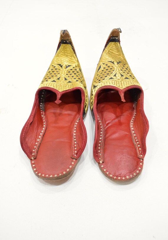 Shoes Gold India Red Leather Wedding Shoes #1