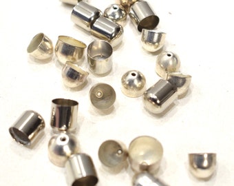 Beads Silver Metal Assorted Bead Caps 8-12mm