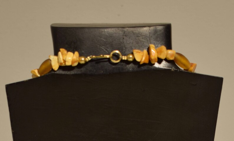 Necklace Baltic Amber Chips African Ostrich Shell Horn Beaded Handmade Horn Jewelry Necklace