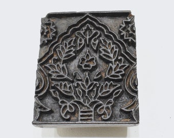 India Wood Block Ink Stamp Hand Carved Design