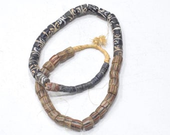 African Sand Cast Glass Bead Strand Ghana