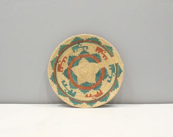 African Basket Botswana Natural Colors South Africa Woven Palm Food Basket