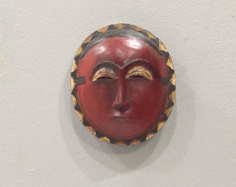 African Baule Moon Mask Akan Tribe
