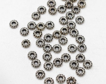 Beads Silver Etched Ring Beads 10mm